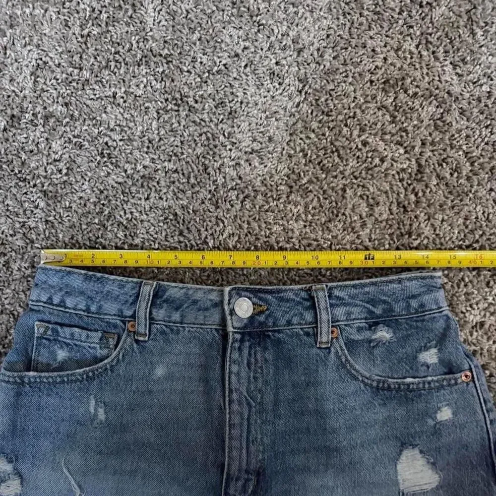 Garage Denim Cheeky Festival Blue Distressed Denim Shorts